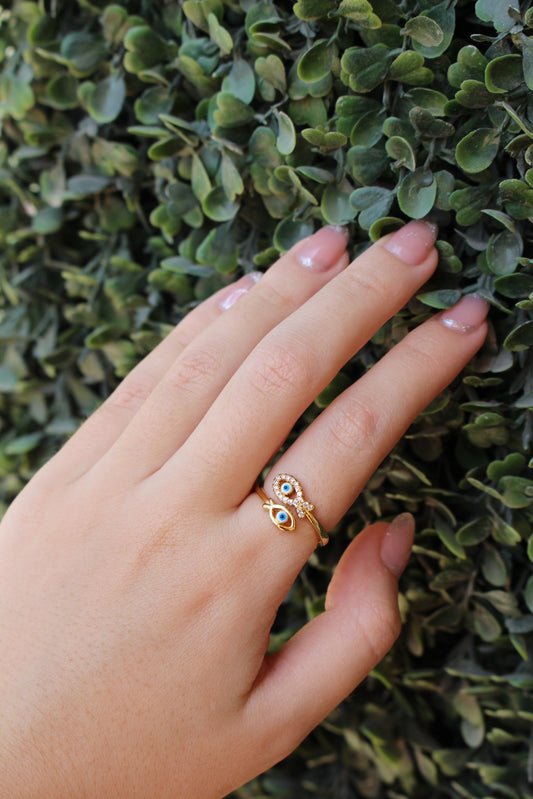 Anillo Dorado Ojitos Azules