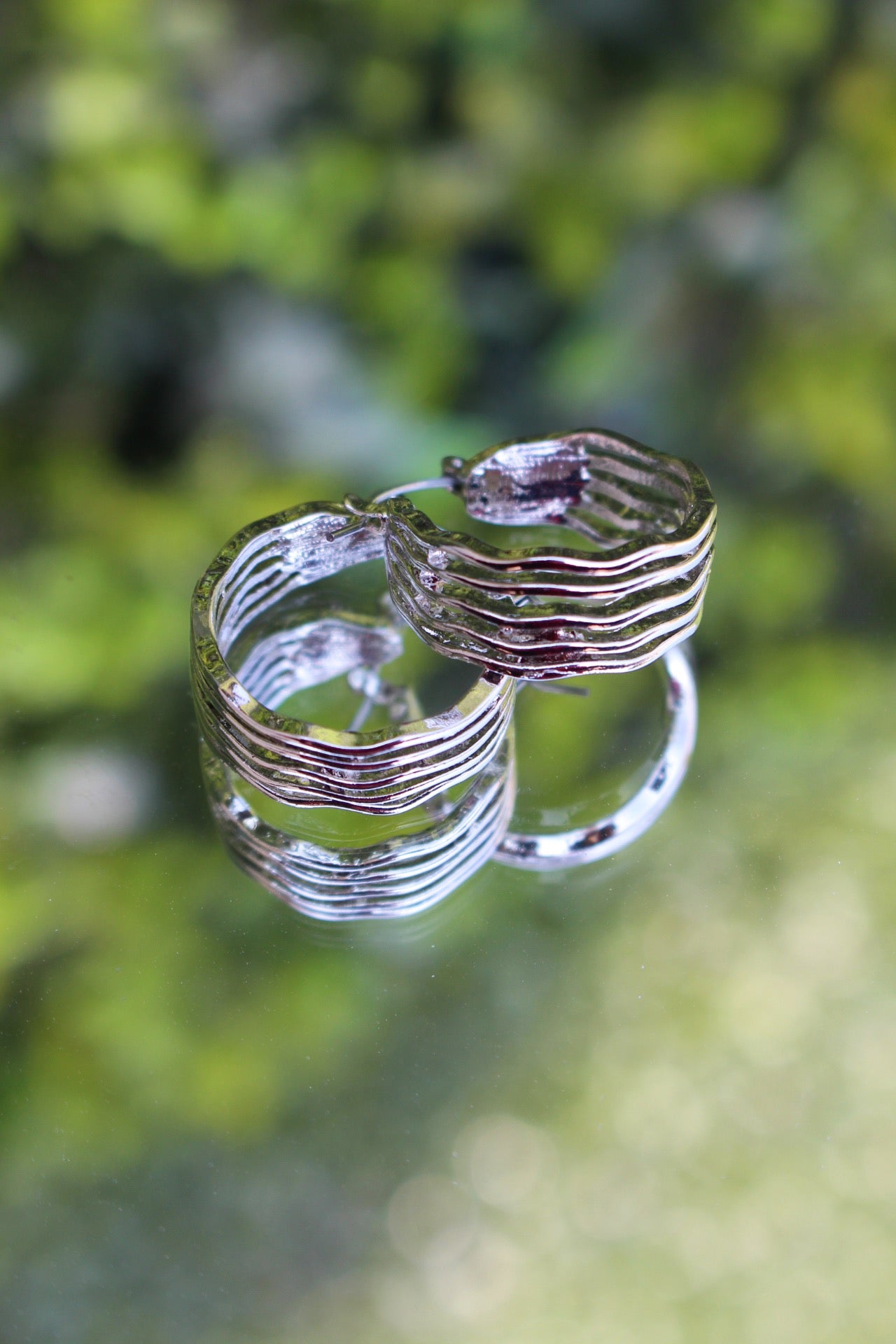 Arracadas Líneas Plateadas