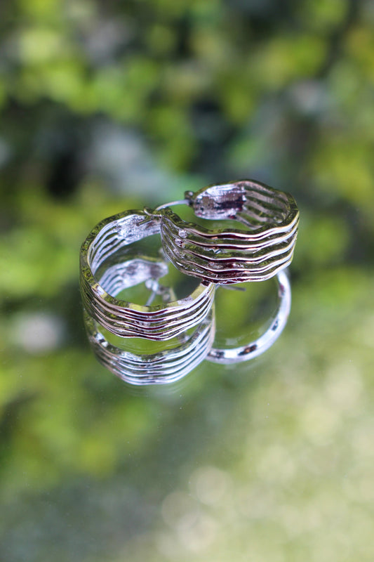 Arracadas Líneas Plateadas