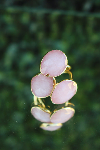 Anillo 3 Piedras Rosas