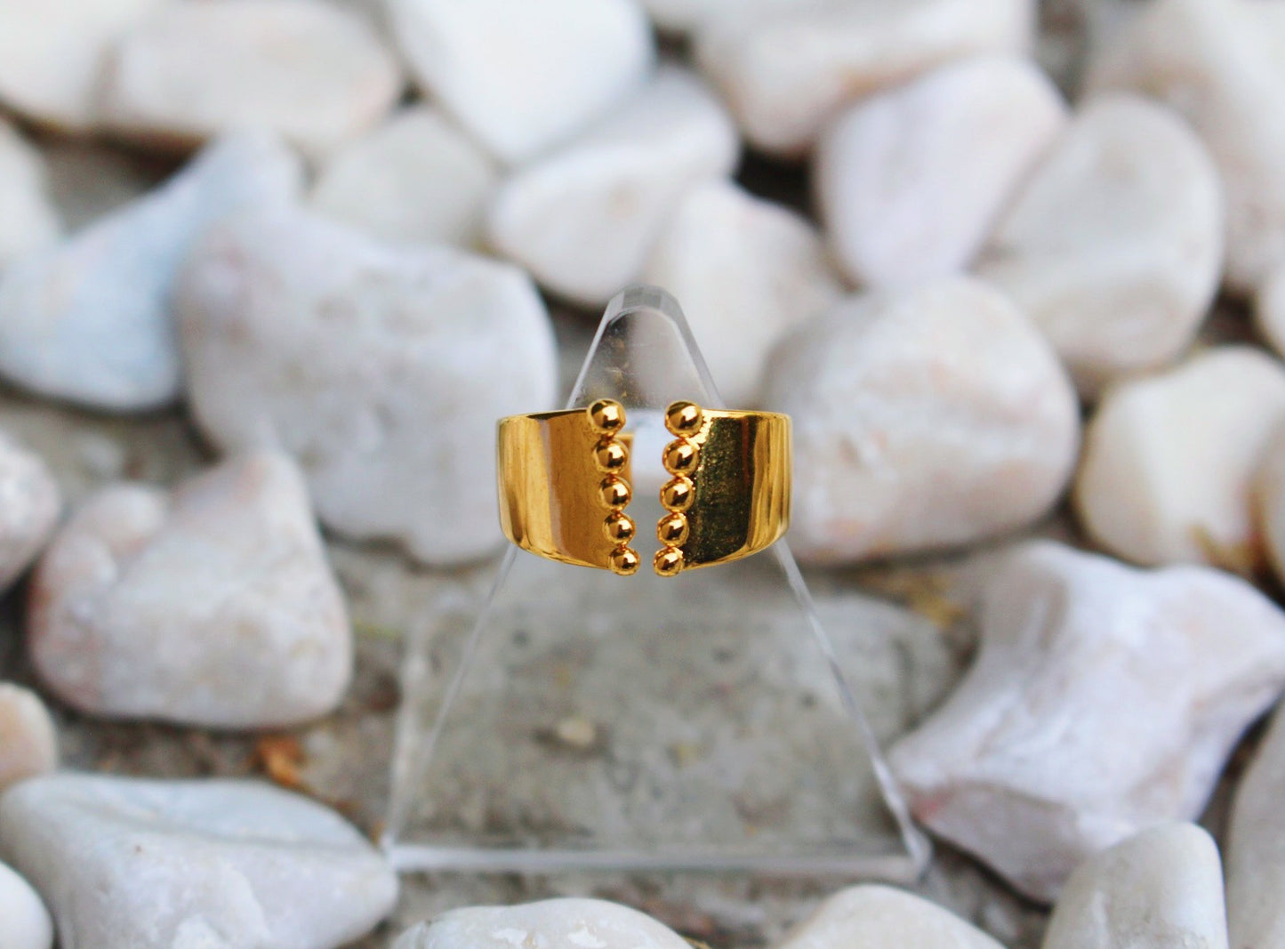 Anillo Dorado Bolitas