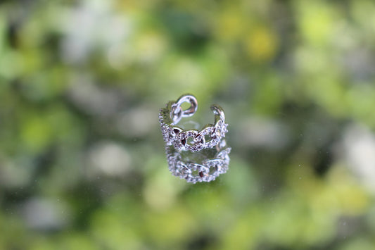 Earcuff Plateado con Zirconias