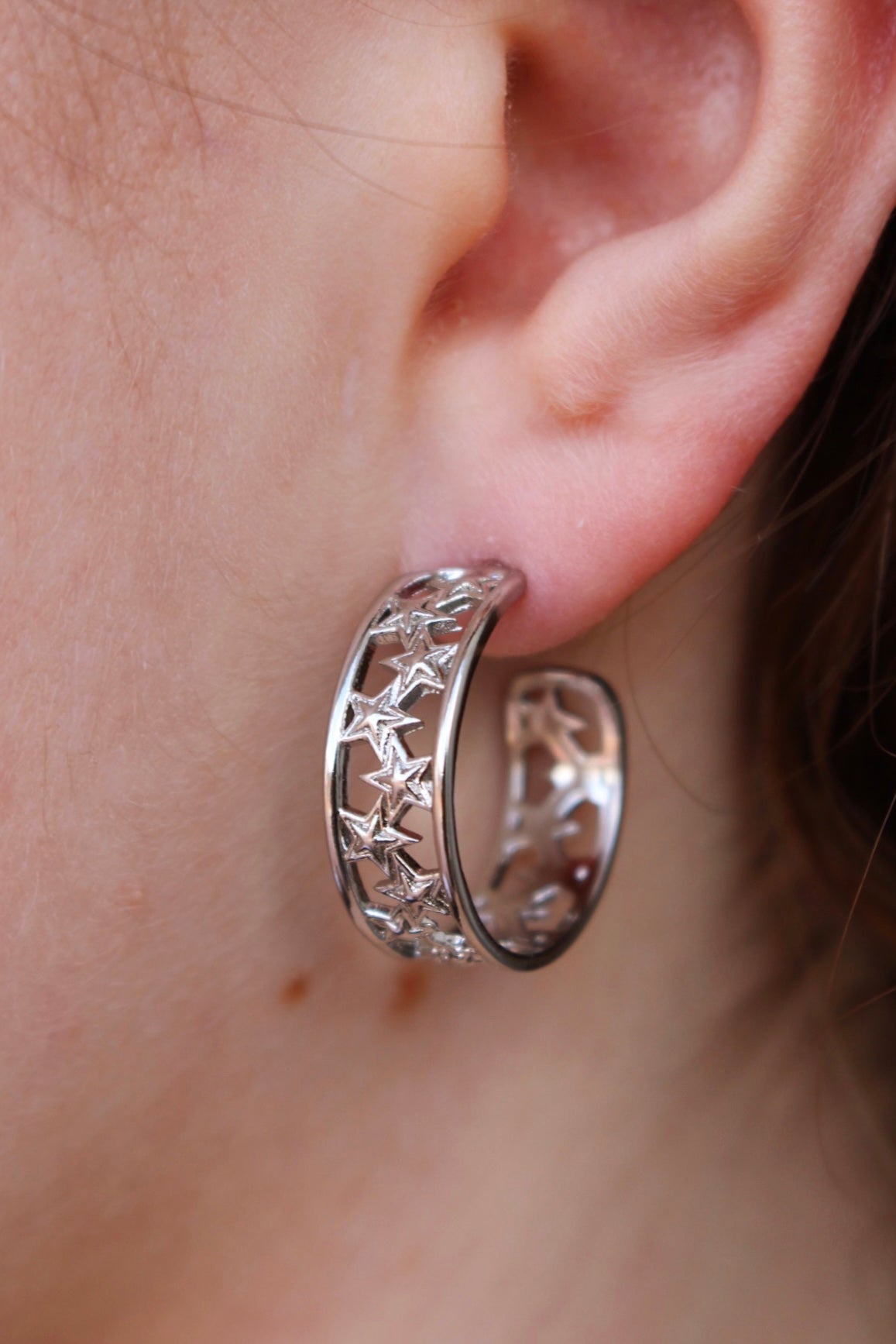 Arracadas Estrellas Plateadas