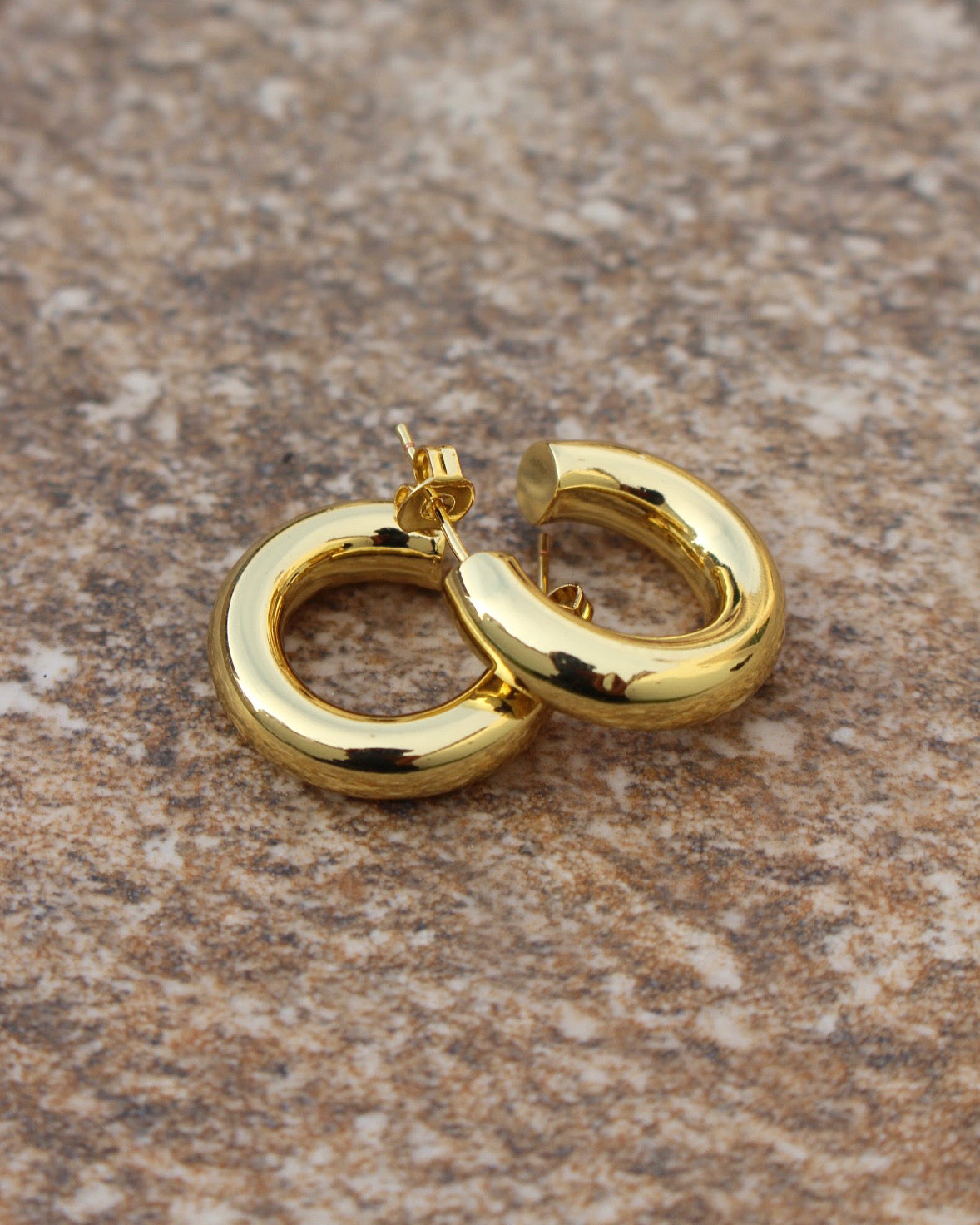 Arracadas Doradas Infladas Chapa