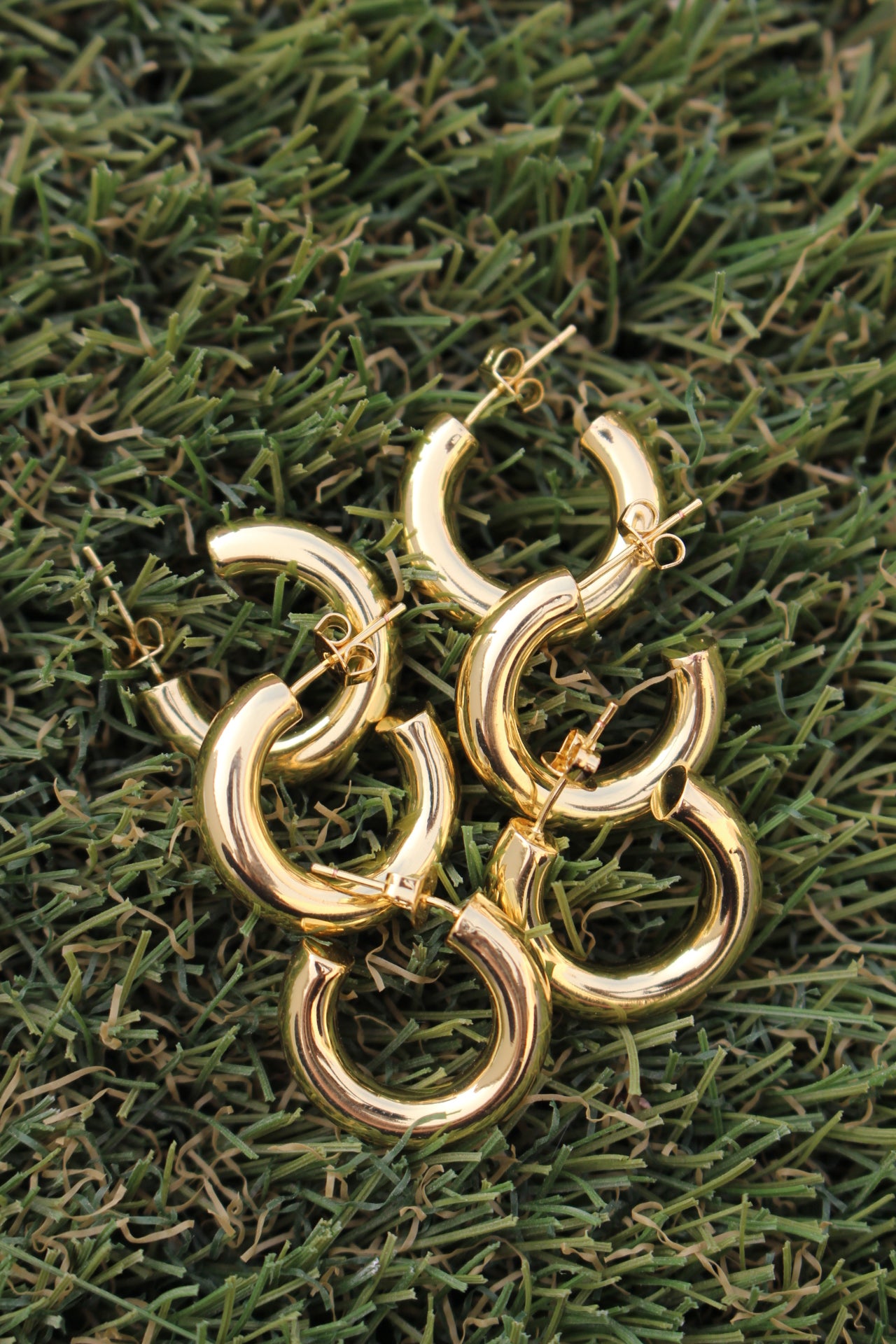 Arracadas Doradas Infladas Chapa