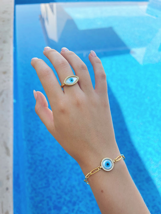 Pulsera Circulo Ojo con Zirconias