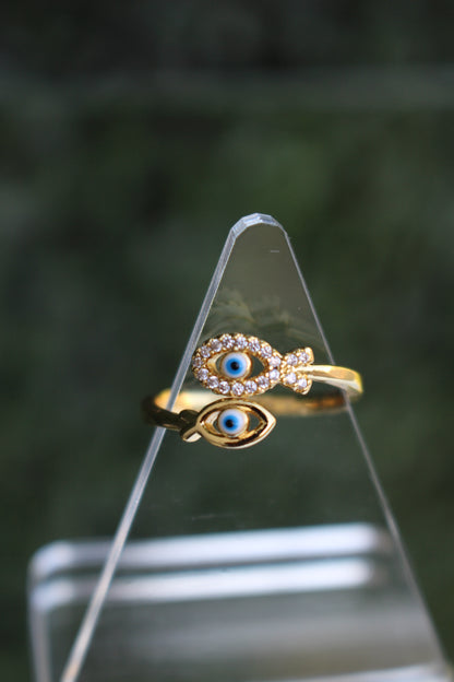 Anillo Dorado Ojitos Azules