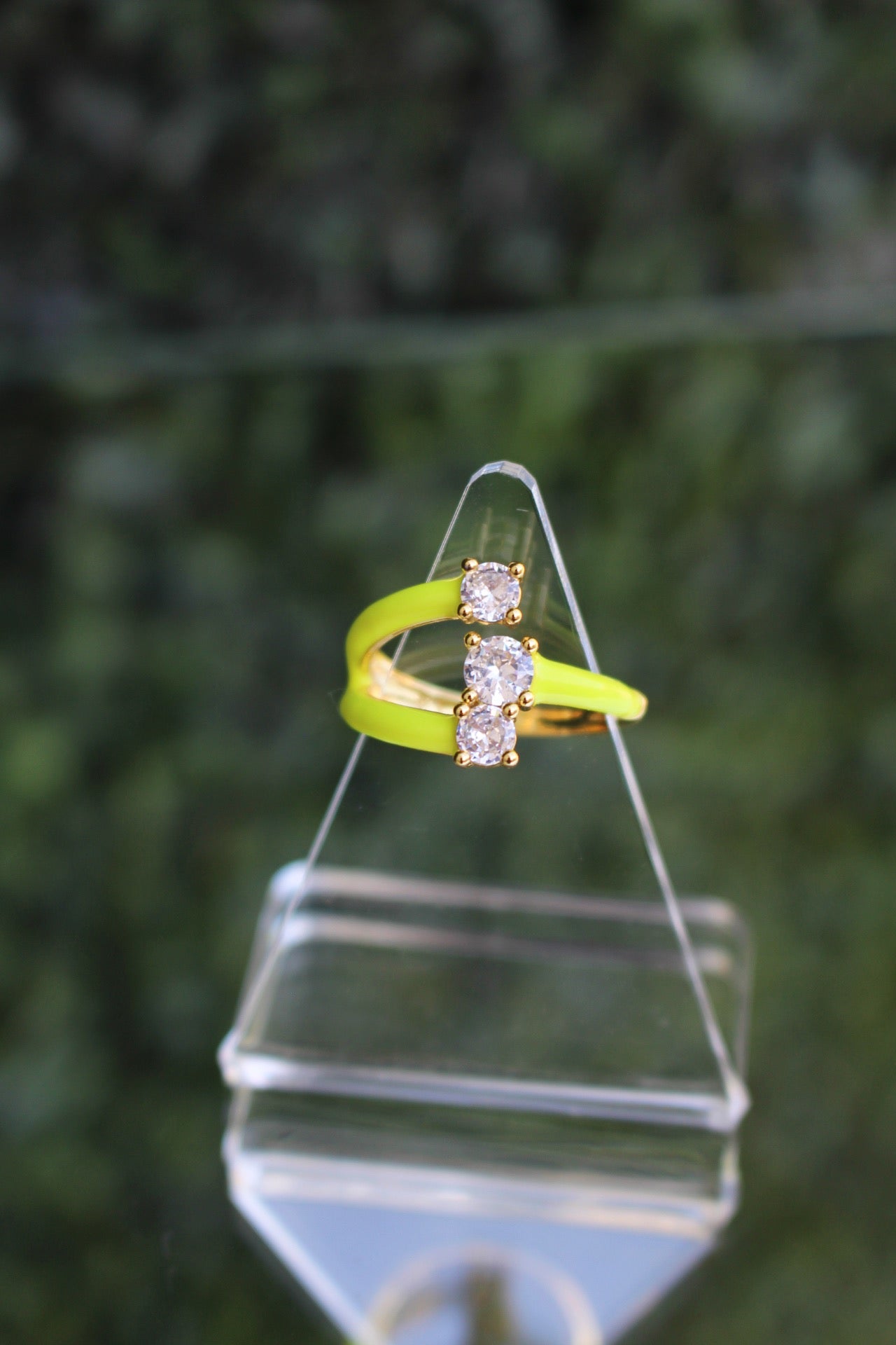 Anillo Triple Verde Neon