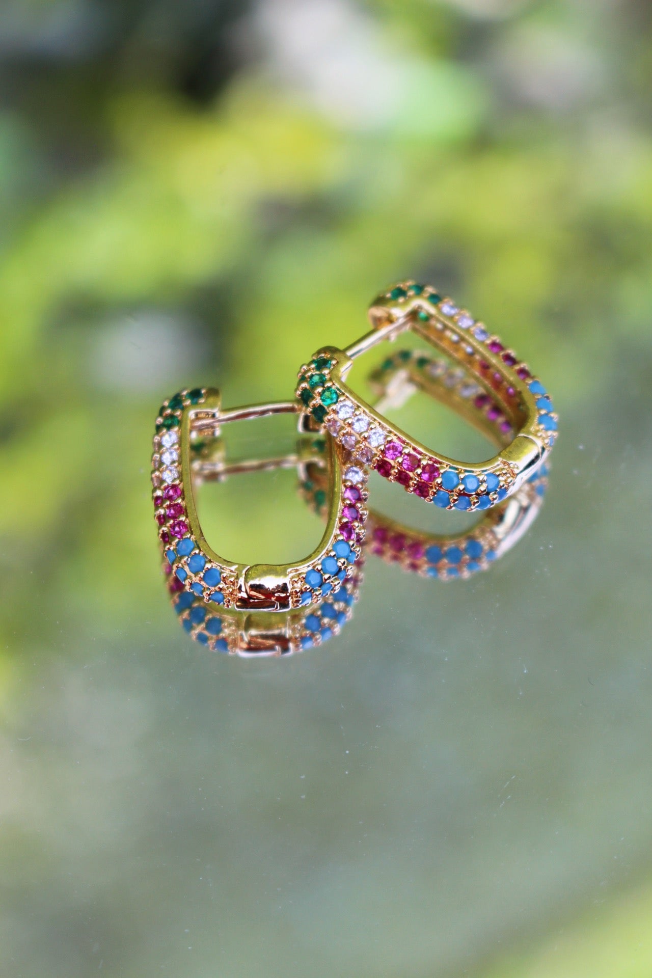 Arracadas Cuadradas Rainbow