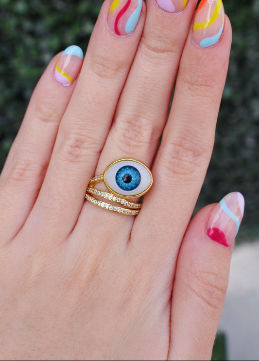 Anillo Ojo Turco Zirconias