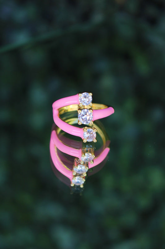 Anillo Triple Rosa