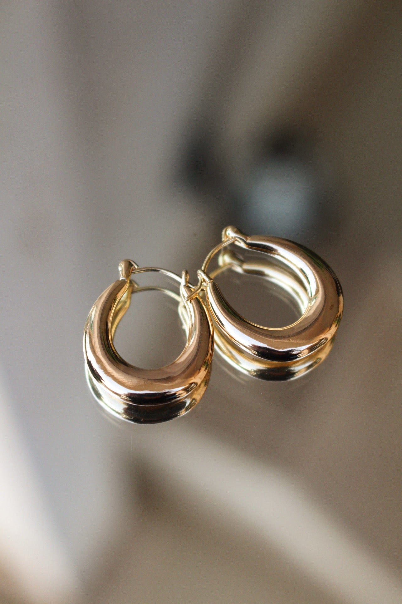 Arracadas Doradas Ovaladas